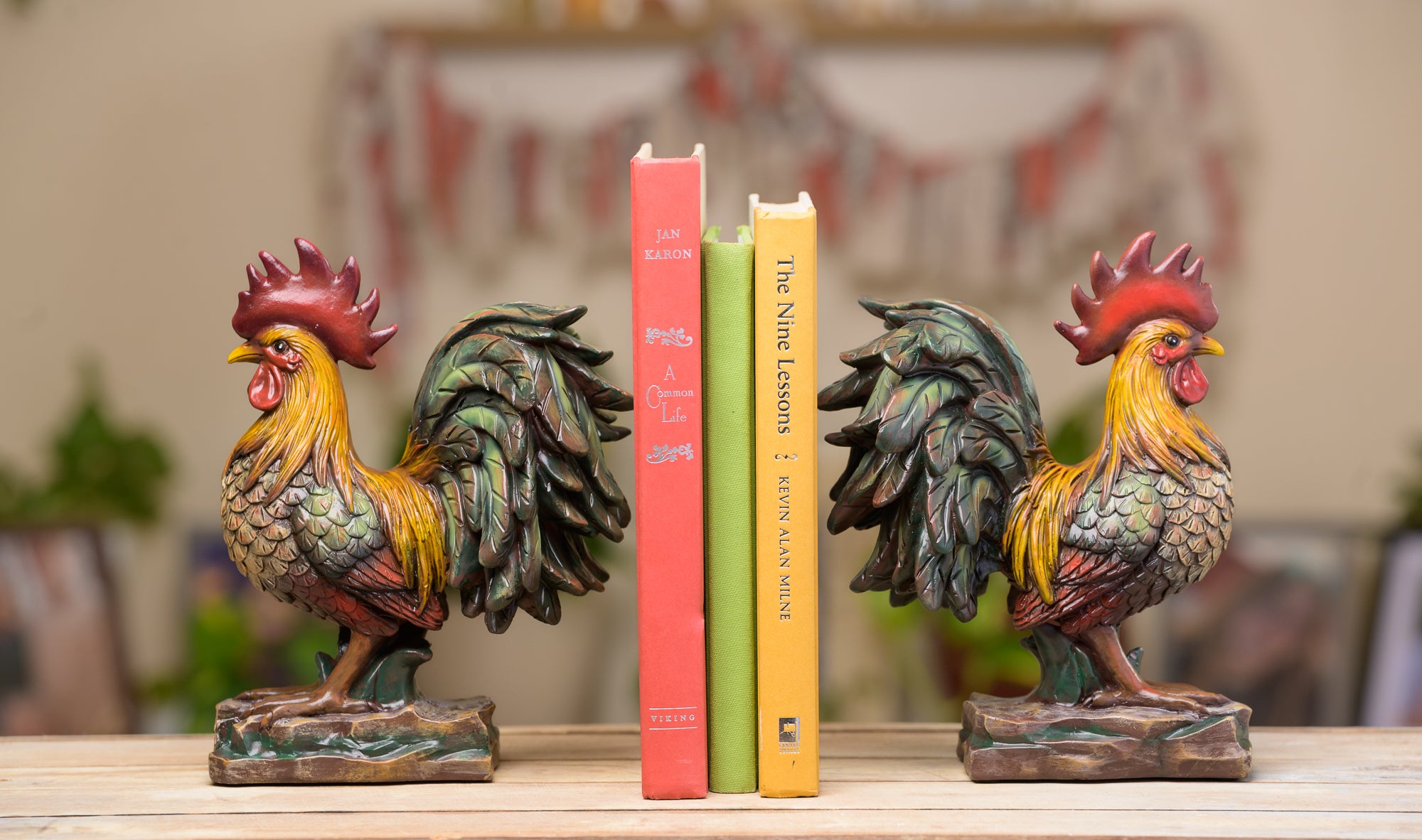 Decorative Roosters/Bookends (2 pack) HANDCRAFTED IN USA