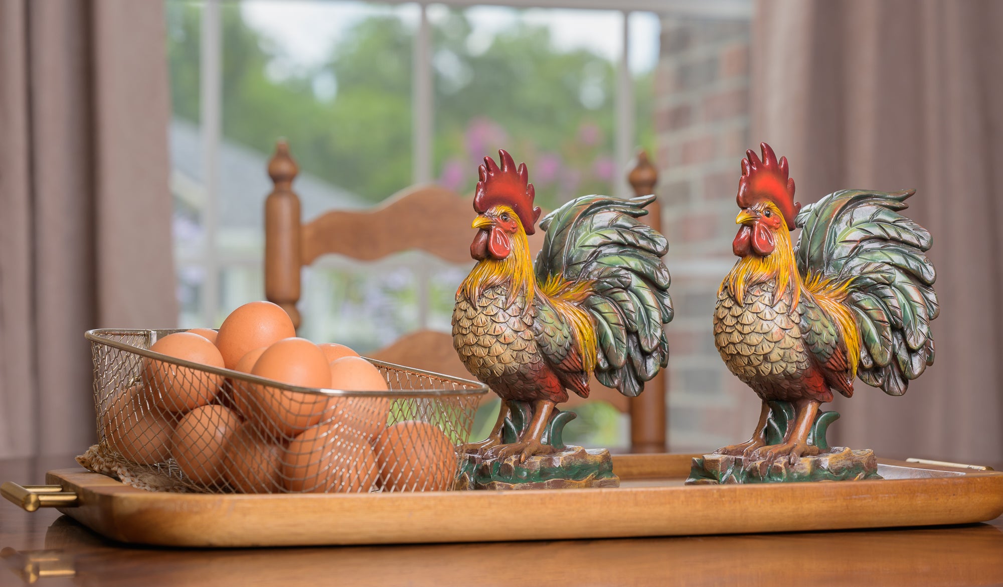 Decorative Roosters/Bookends (2 pack) HANDCRAFTED IN USA