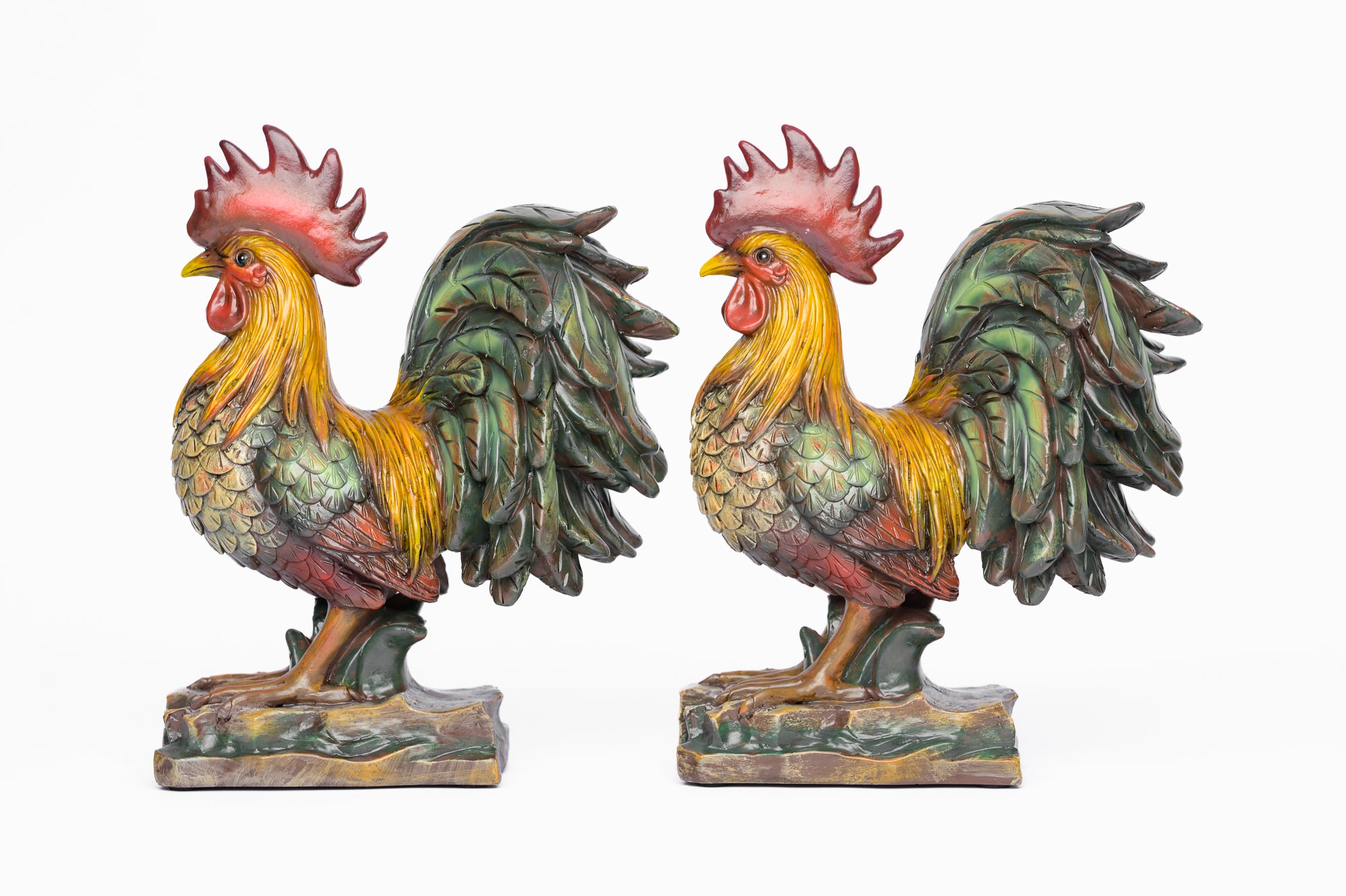 Decorative Roosters/Bookends (2 pack) HANDCRAFTED IN USA