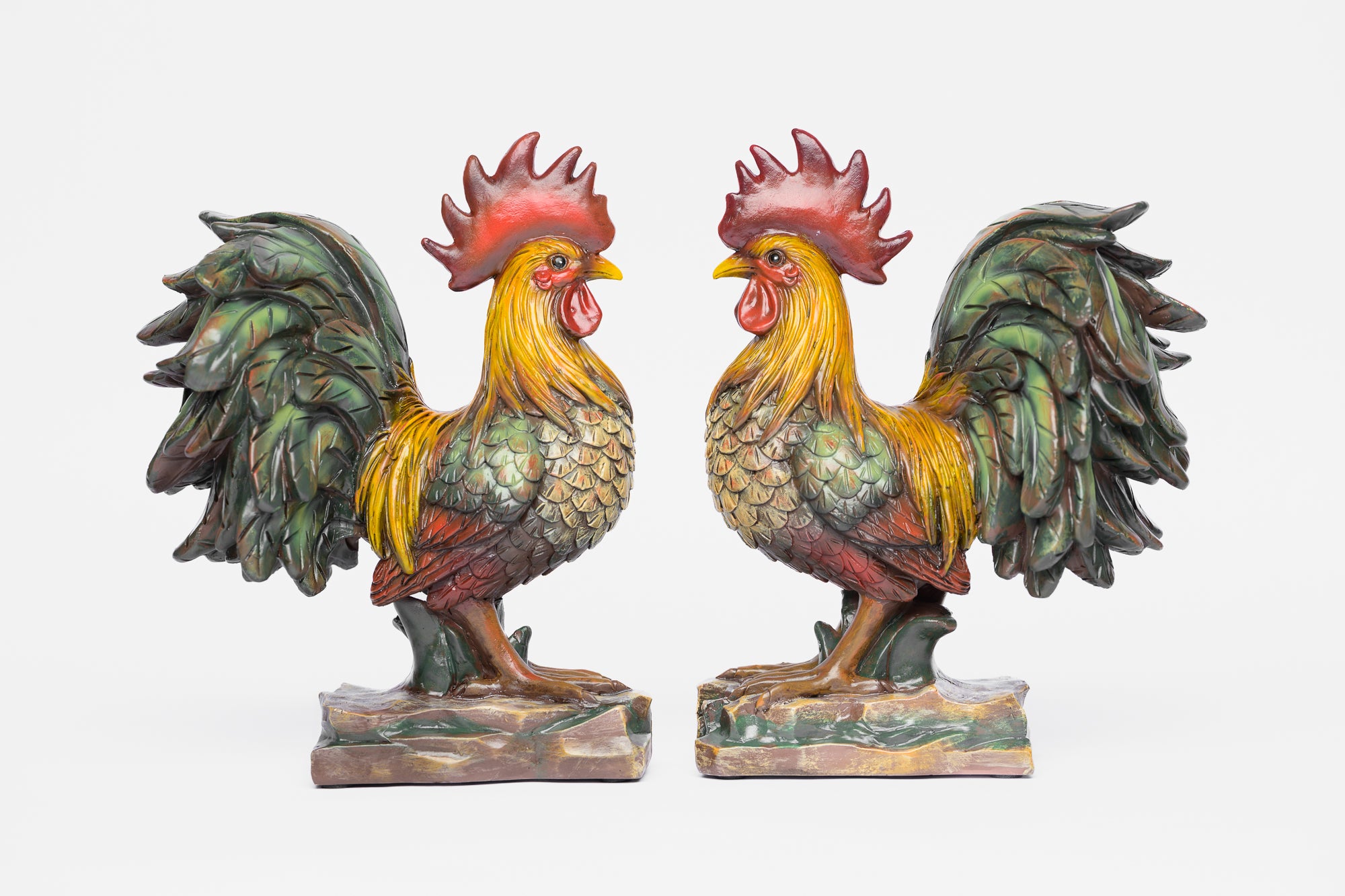 Decorative Roosters/Bookends (2 pack) HANDCRAFTED IN USA