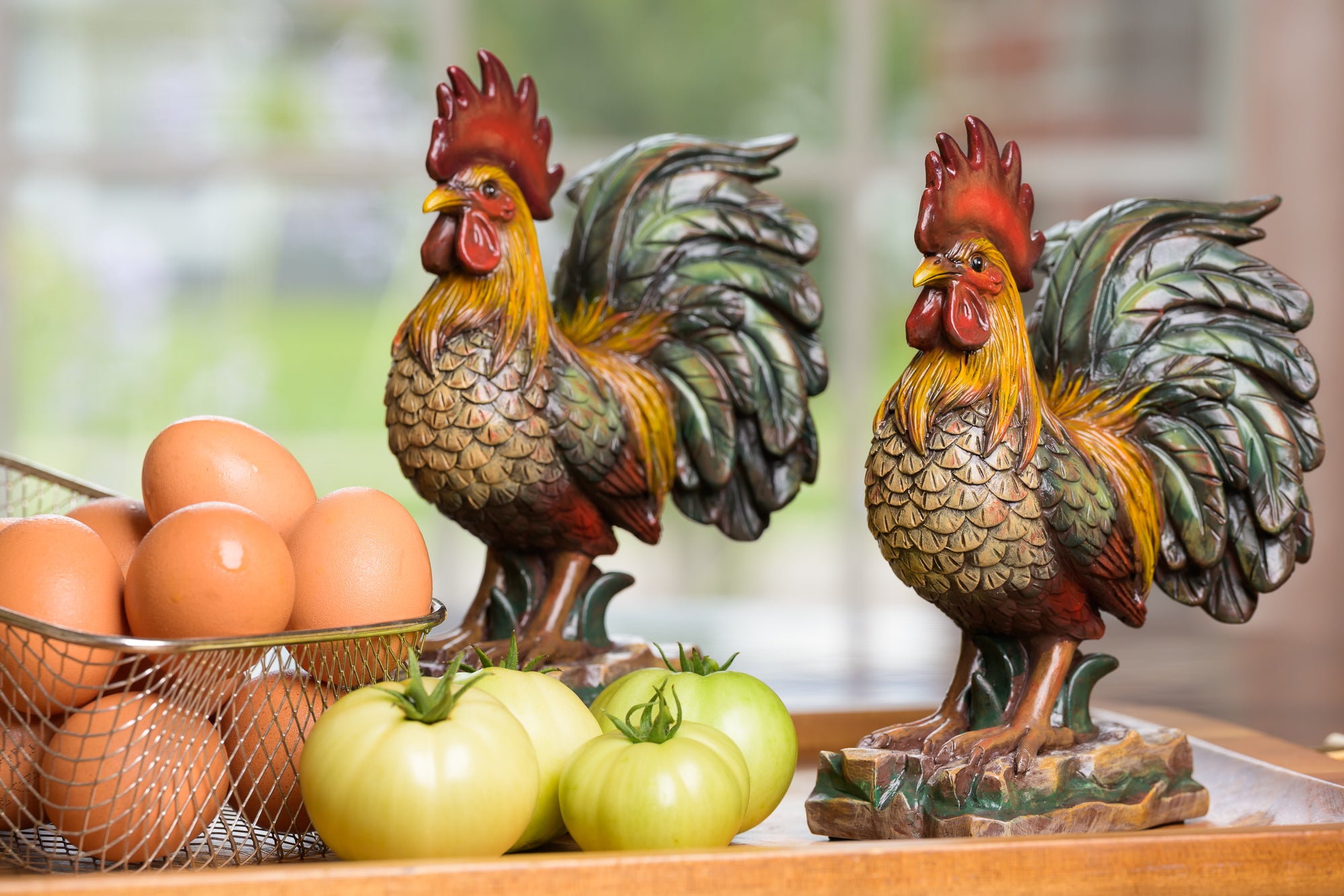 Decorative Roosters/Bookends (2 pack) HANDCRAFTED IN USA